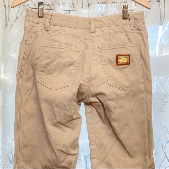 Dolce & Gabbana brown tan khaki high rise waisted straight Leg jeans long pants - Picture 9 of 16